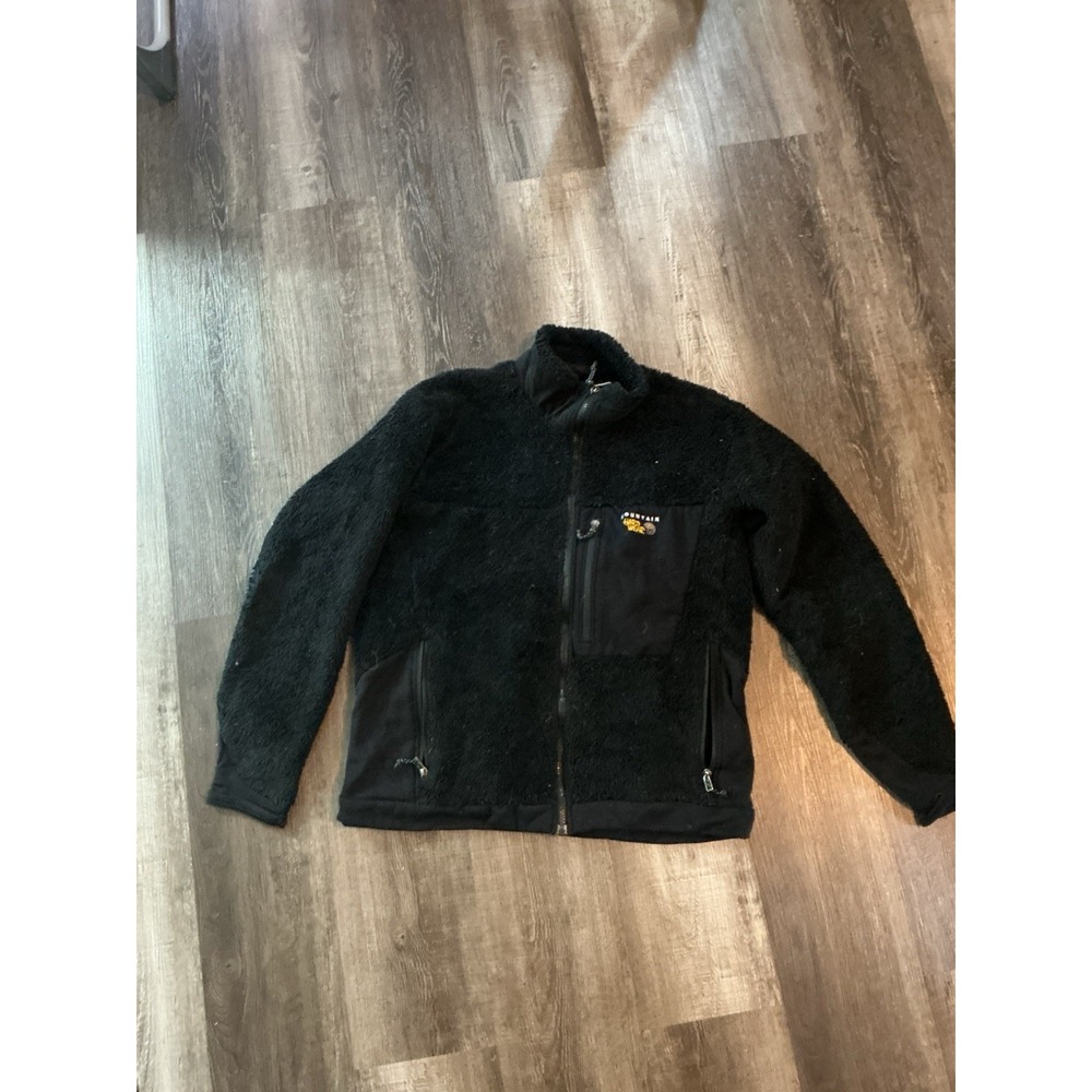 Mountain Hardwear Jacket Polartec High-Loft Fleece Black Mens XL Full Zip Ski